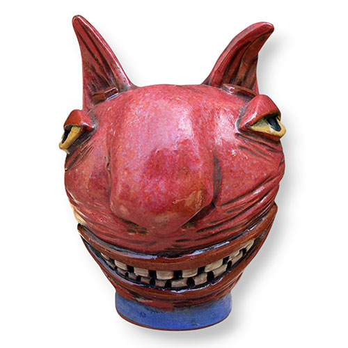 Ricky Boscarino Cat Face Pot 4.25" DP6083